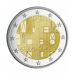 Slovénie 2022 - 2 € Slovénie 2022 en ROULEAU de 25 monnaies – Jože Plečnik’ SLV