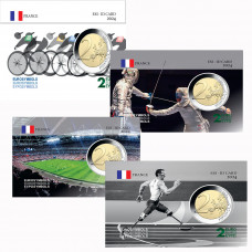 France 2021 4 x Jeux Olympiques 2024 - Collection complète - Carte commémorative ESI