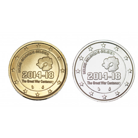2 euros Belgique 2014 - Guerre dorée+argentée
