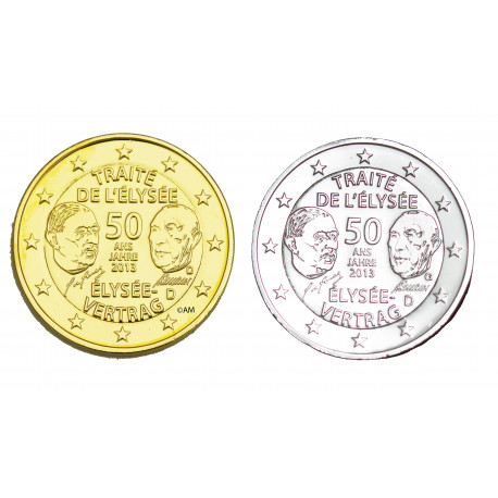 2 euros Allemagne 2013 - Traité de l'Elysée dorée+argentée