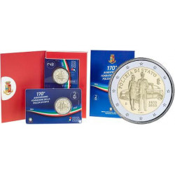 Italie 2022  –Coincard  2 euro commémorative - "Police" BU