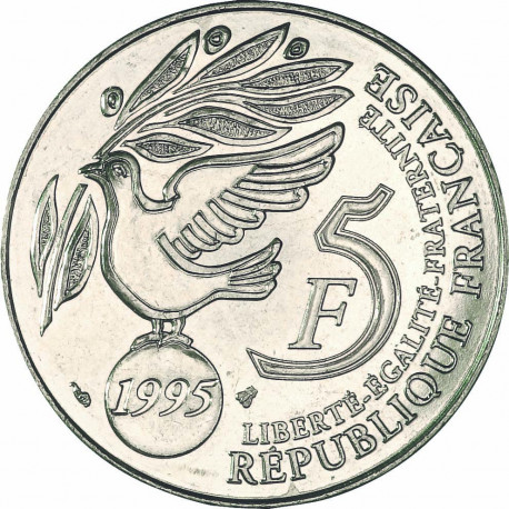 Cinq Francs Cinquantenaire de l'ONU