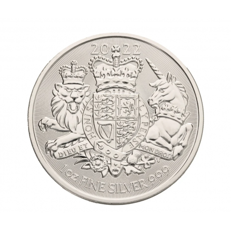 Royaume Uni 2022 –Les Armoiries Royales ARGENT de 1 once 