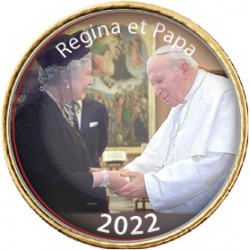 Vatican - 50 cents - Pape Jean Paul II et la Reine Elisabeth 2022