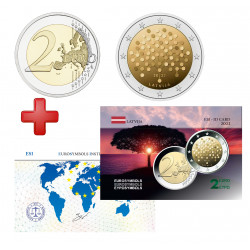 2 euros Lettonie 2022 Banque + Carte commémorative