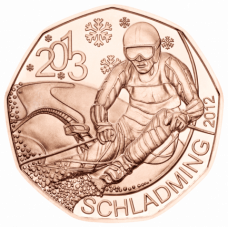 Autriche 2013 - 5 euros "Fête du ski avec cœur"