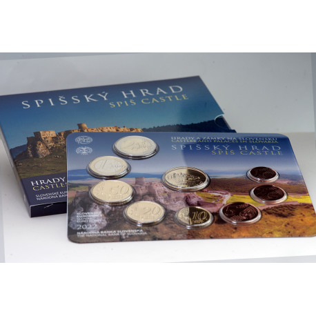Slovaquie 2022 - Coffret euro BU - Collection ''Les châteaux et palais de Slovaquie - Château de Spiš"
