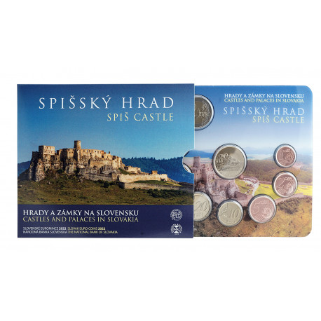 Slovaquie 2022 - Coffret euro BU - Collection ''Les châteaux et palais de Slovaquie - Château de Spiš"