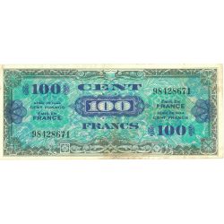 100Francs - Drapeau Au verso - 1944 - Qualité courante