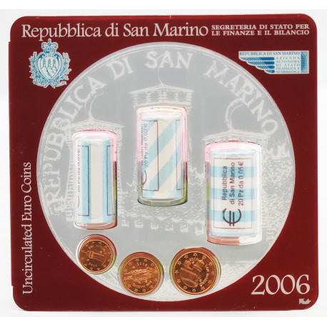 Saint Marin 2006 coincard - rouleaux 1/2/5 cents
