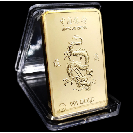 Dragon - Lingot doré or fin 24 carats