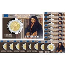 Série complète 16 Coincards ERASMUS 2022 – 2 euro commémorative X 16 pièces– 35 ans du Programme ERASMUS