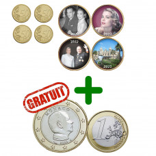 Monaco 2022 - La série complète des 50 cents commémoratives  Principauté de Monaco + GRATUIT La 1€ Albert 2022 