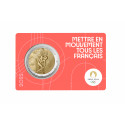 France 2022 - 2 euro commémorative -  coincard "Rouge" "PARIS 2024"2/5