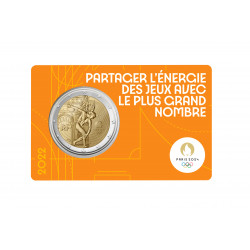 France 2022 - 2 euro commémorative -  coincard "orange" "PARIS 2024"3/5