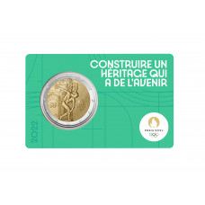 France 2022 - 2 euro commémorative -  coincard "Verte" "PARIS 2024" 5/5