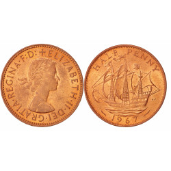 Royaume uni – Monnaie de 1/2 penny – Reine Élisabeth