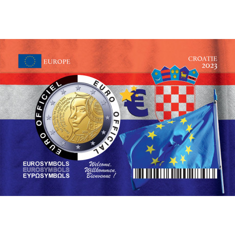 Prévente – France 2022 –  3 x Coincards CROATIE 2023 - 2 euros commémoratives