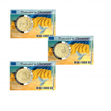  3 x COINCARDS UKRAINE 2022 -Collection complète – 50 centimes