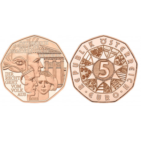 Autriche 2022 - 5 euros "Démocratie"