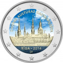 Lettonie 2014 - 2 euro commémorative en couleur Riga