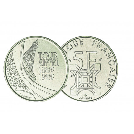 Collection complète 5 francs - Vème république