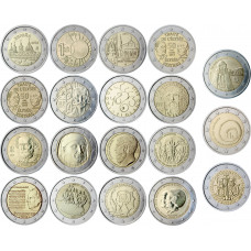 Série complète 2013 - 19 pièces 2 euro commémoratives