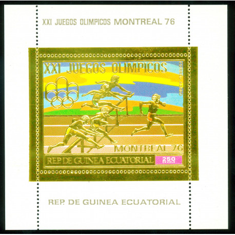 Jeux Olympiques 1976 - Timbre OR - Guinée Equatoriale
