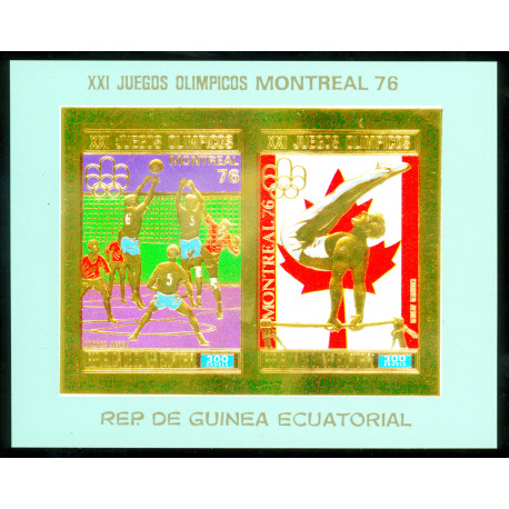 Jeux Olympiques 1976 - Timbre OR - Guinée Equatoriale