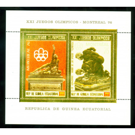 Jeux Olympiques 1976 - Timbre OR - Guinée Equatoriale