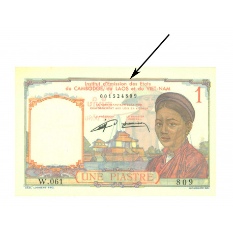 Variété France Indochine - 1 piastre