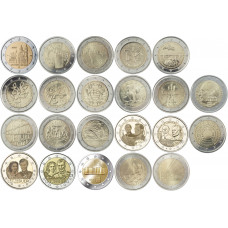 Série complète 2021 - 22 pièces 2 euro commémoratives