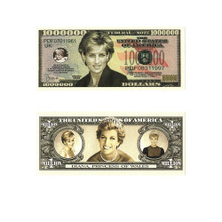 Billet Fantaisie - 1 000 000 Dollars – Lady Diana Princesse de Galles