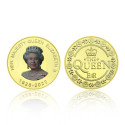 Médaille dorée à l’or fin 24 carats – Reine Élisabeth II