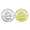 Royaume - Uni – Lot 1/2 penny dorée + argentée – Reine Élisabeth II