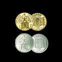 1 Franc Institut de France + dorée à l'or fin 24 carats