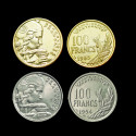 100 Francs COCHET + dorée à l'or fin 24 carats