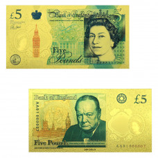 Billet doré – Reine Élisabeth II 5 Pound