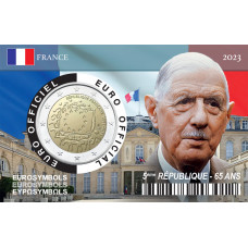 Coincard 5ème République – 2 euros France Drapeau Européen