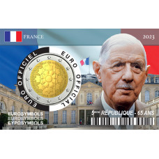 Coincard 5ème République – 2 euros France Bleuet