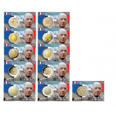 Collection complète de 11 Coincards 5ème République – 2 euros France 