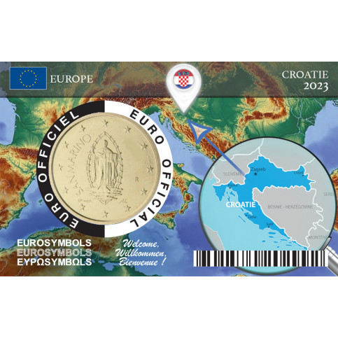 Coincard CROATIE 2023 Carte géographique – 50 centimes Saint-Marin