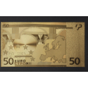 Reproduction billet 50 euro - Doré Or fin 24 carats