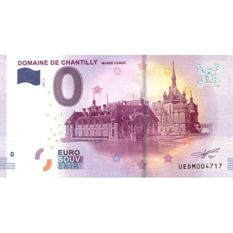 France - Billet Thématique euro - Domaine de Chantilly