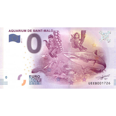 France - Billet Thématique euro - Aquarium de Saint-Malo