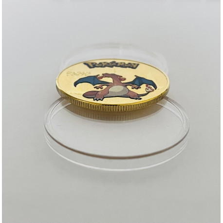 Pokémon – Pièce commémorative Dracaufeu - plaquée OR 24 carats