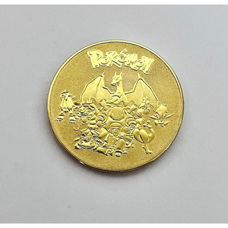 Pokémon – Pièce commémorative Dracaufeu - plaquée OR 24 carats