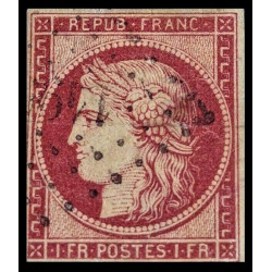 Timbre de France N°6 - 1849 Oblitéré