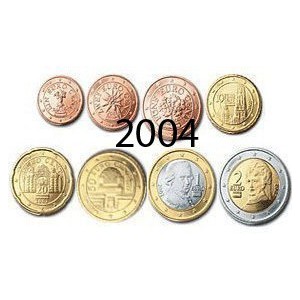 Autriche 2004 : serie de 1 cent a 2 euros  