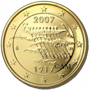 Finlande 2007 dorée à l'or fin 24 carats